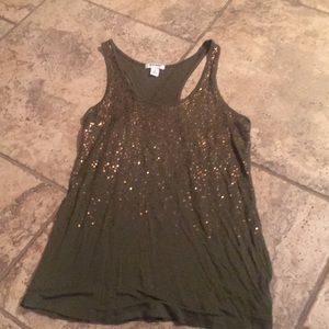 Old navy racer back gold glitter tank top